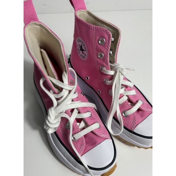 Converse Run Star Hike High Platform Pink Canvas Shoe Sneakers Size 4.5 Colorful - Picture 5 of 7